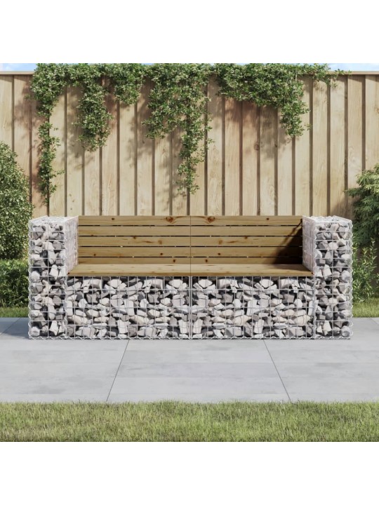 Zahradní lavice gabionový design 184x71x65,5 cm borové dřevo