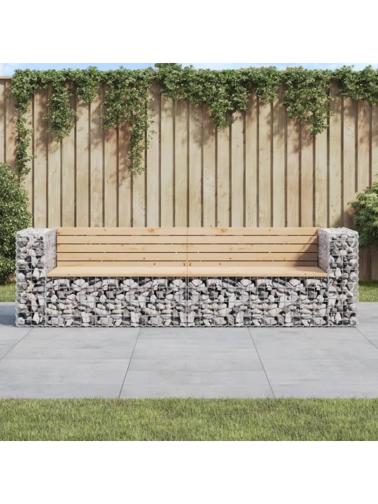 Zahradní lavice gabionový design 244x71x65,5cm masivní borovice