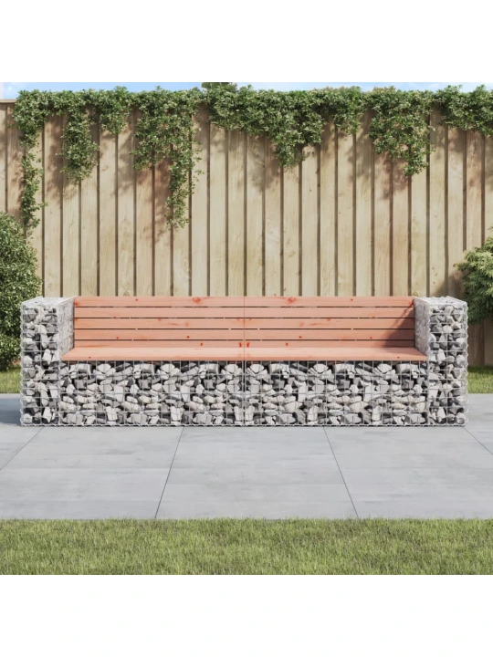 Zahradní lavice gabionový design 244x71x65,5 cm masiv douglasky