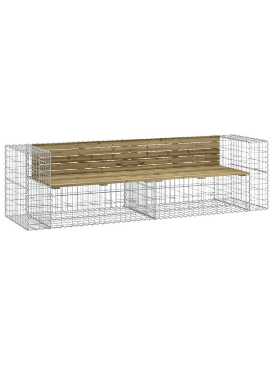 Zahradní lavice gabionový design 244x71x65,5 cm borové dřevo