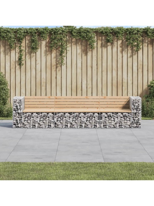 Zahradní lavice gabionový design 287x71x65,5cm masivní borovice