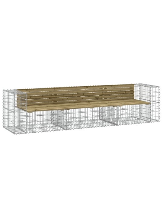 Zahradní lavice gabionový design 287x71x65,5 cm borové dřevo