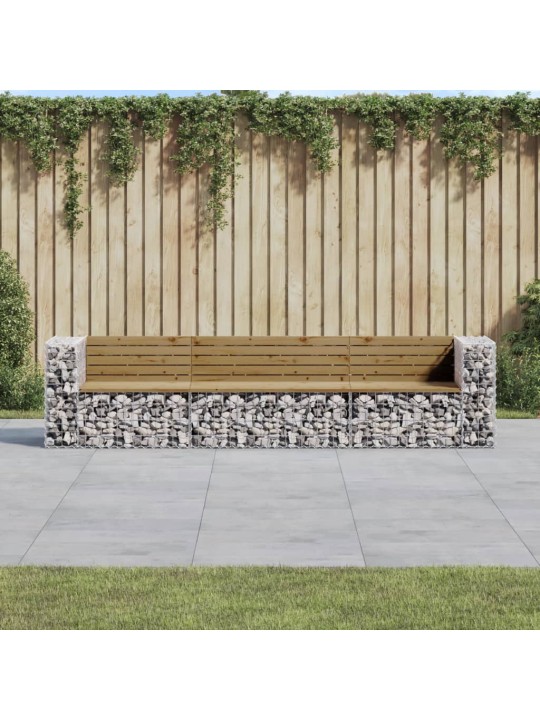 Zahradní lavice gabionový design 287x71x65,5 cm borové dřevo