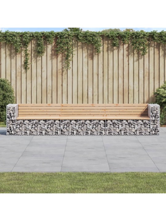 Zahradní lavice gabionový design 347x71x65,5cm masivní borovice