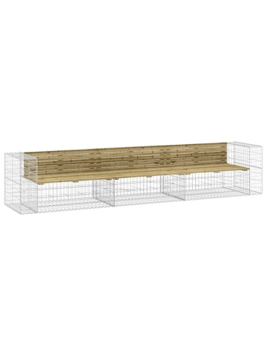 Zahradní lavice gabionový design 347x71x65,5 cm borové dřevo