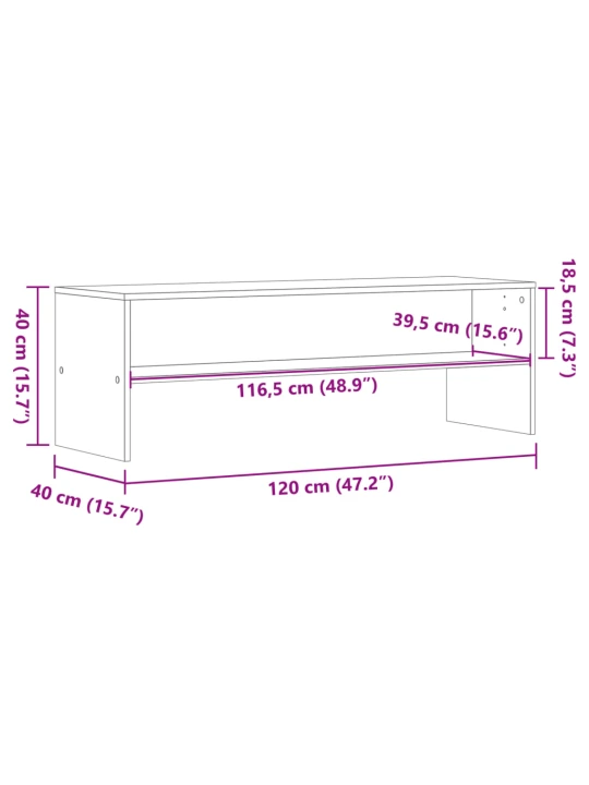 TV skříňka kouřový dub 120 x 40 x 40 cm kompozitní dřevo