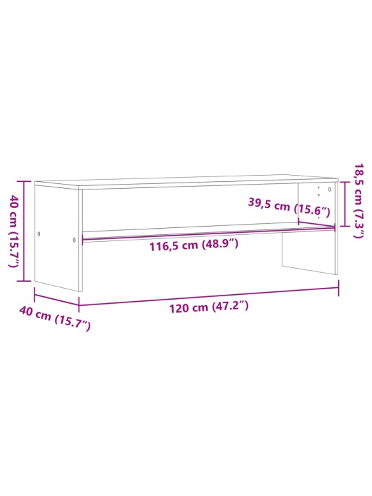 TV skříňka hnědý dub 120 x 40 x 40 cm kompozitní dřevo