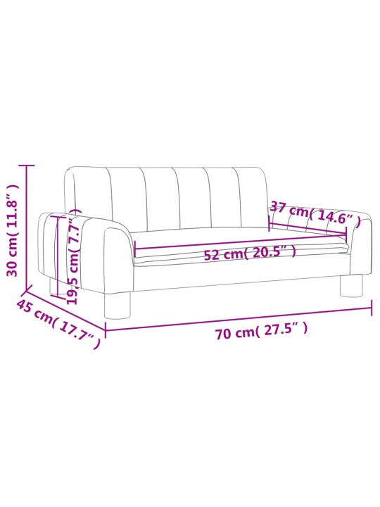 Dětská pohovka taupe 70 x 45 x 30 cm textil