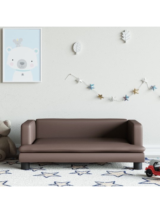 Dětská pohovka hnědá 80 x 45 x 30 cm umělá kůže