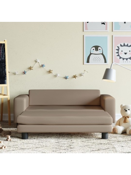 Dětská pohovka s podnožkou cappuccino 100x50x30 cm umělá kůže