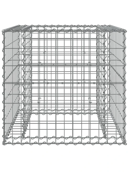 Gabionový koš stříbrný 70 x 70 x 65 cm pozinkované železo