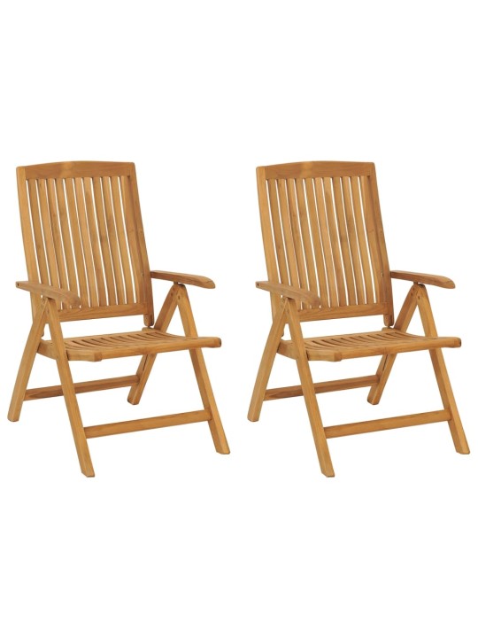 Polohovací zahradní židle s poduškami 2 ks masivní teak