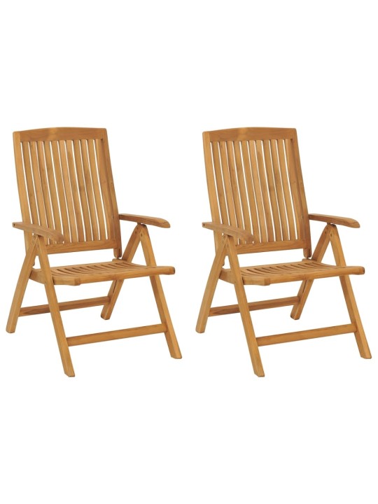 Polohovací zahradní židle s poduškami 2 ks masivní teak