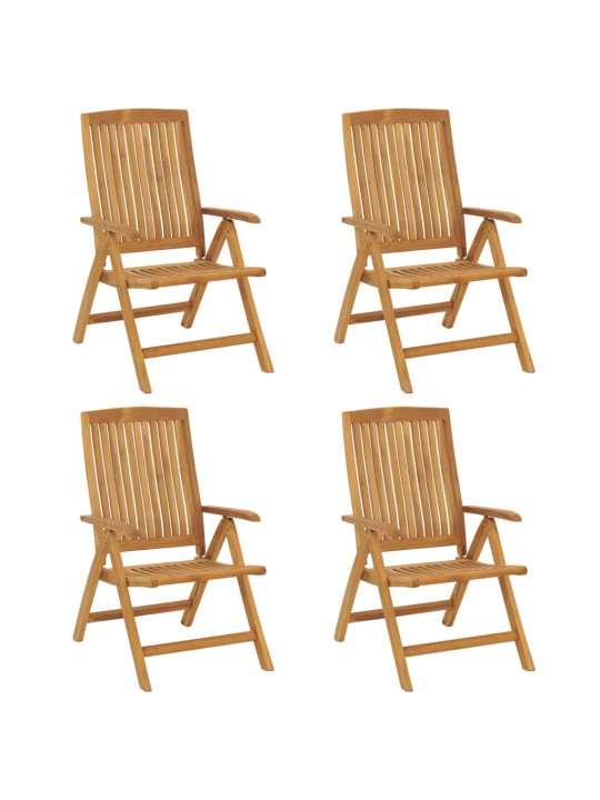 Polohovací zahradní židle s poduškami 4 ks masivní teak