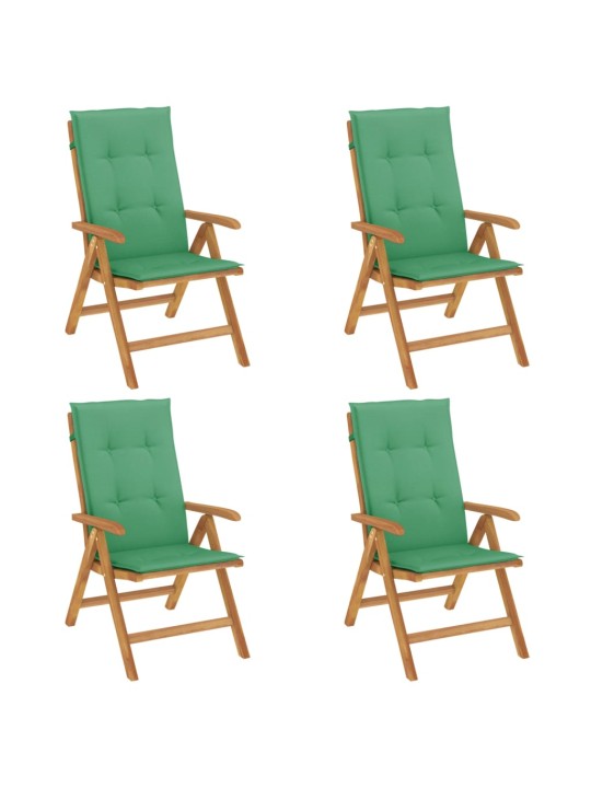 Polohovací zahradní židle s poduškami 4 ks masivní teak