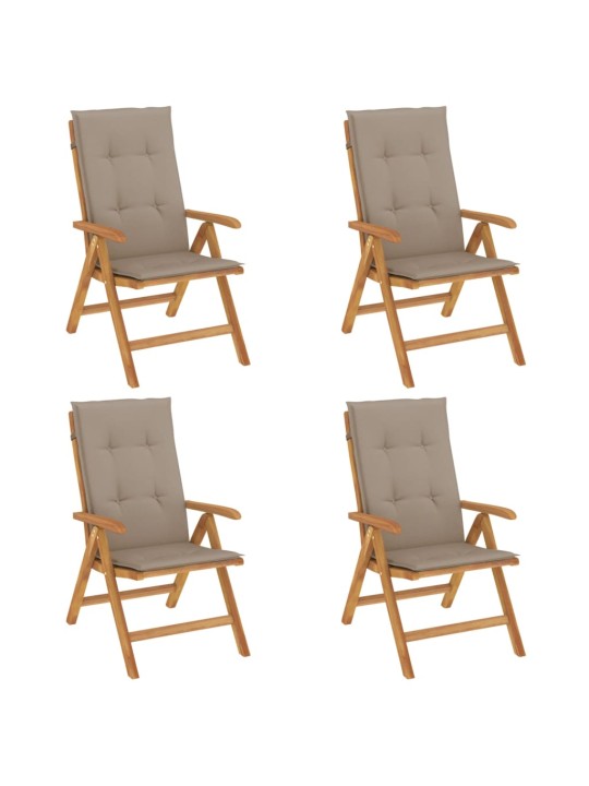 Polohovací zahradní židle s poduškami 4 ks masivní teak