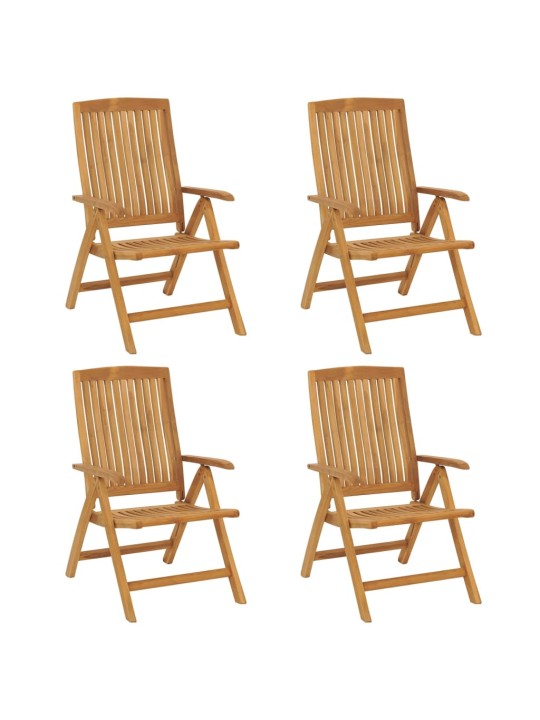 Polohovací zahradní židle s poduškami 4 ks masivní teak