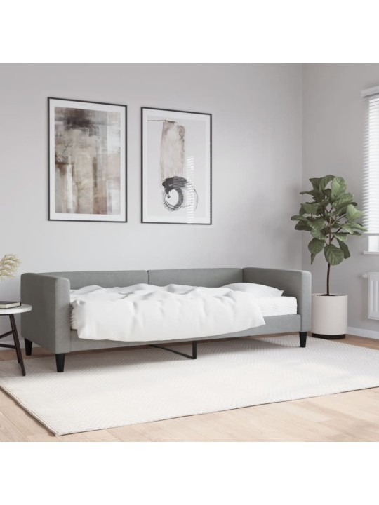 Válenda s matrací světle šedá 80 x 200 cm textil