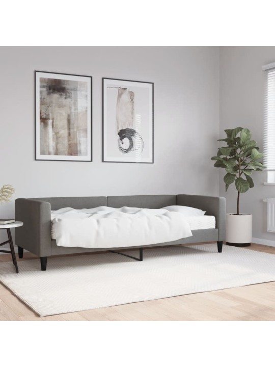 Válenda s matrací tmavě šedá 80 x 200 cm textil