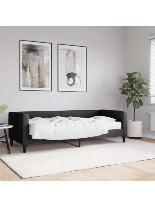 Válenda s matrací černá 80 x 200 cm textil