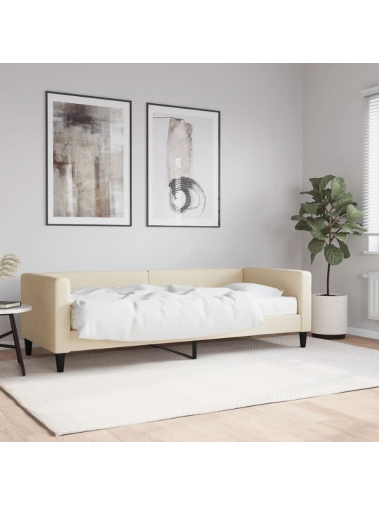 Válenda s matrací krémová 80 x 200 cm textil