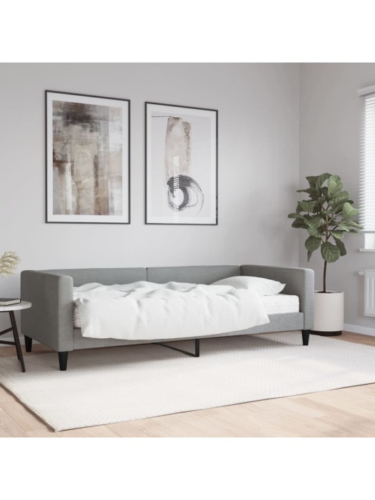 Válenda s matrací světle šedá 90 x 200 cm textil