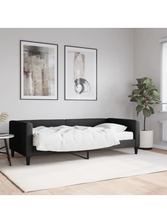 Válenda s matrací černá 90 x 200 cm textil