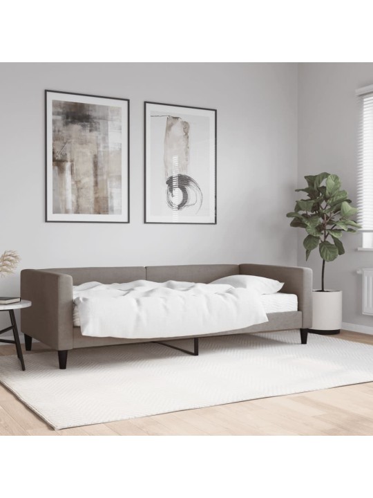 Válenda s matrací taupe 90 x 200 cm textil