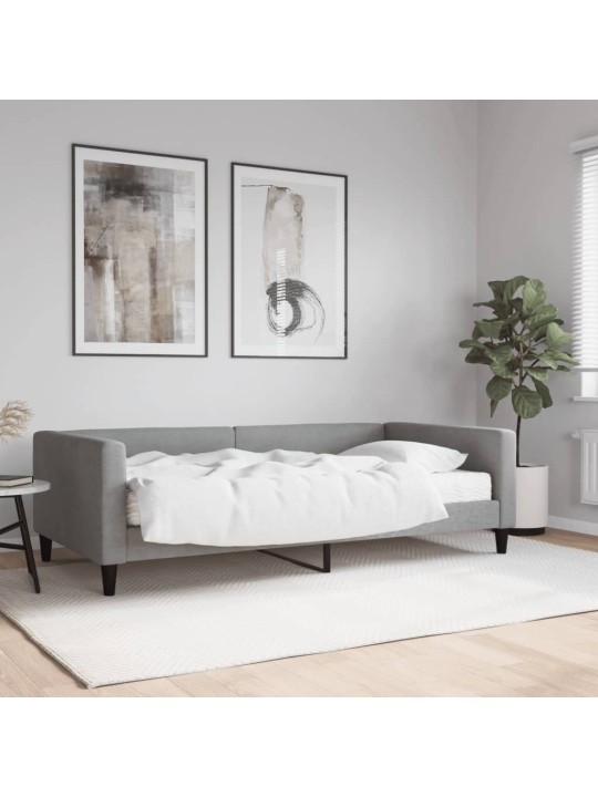 Válenda s matrací světle šedá 100 x 200 cm textil