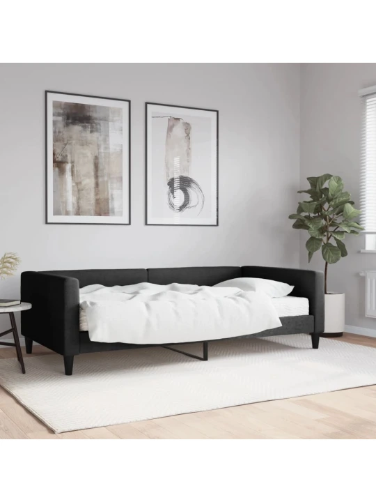 Válenda s matrací černá 100 x 200 cm textil