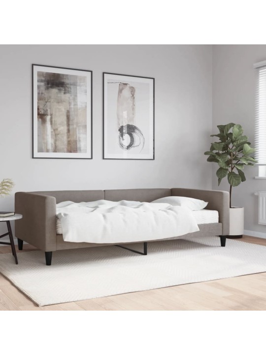Válenda s matrací taupe 100 x 200 cm textil