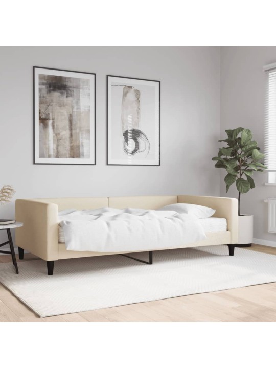 Válenda s matrací krémová 100 x 200 cm textil