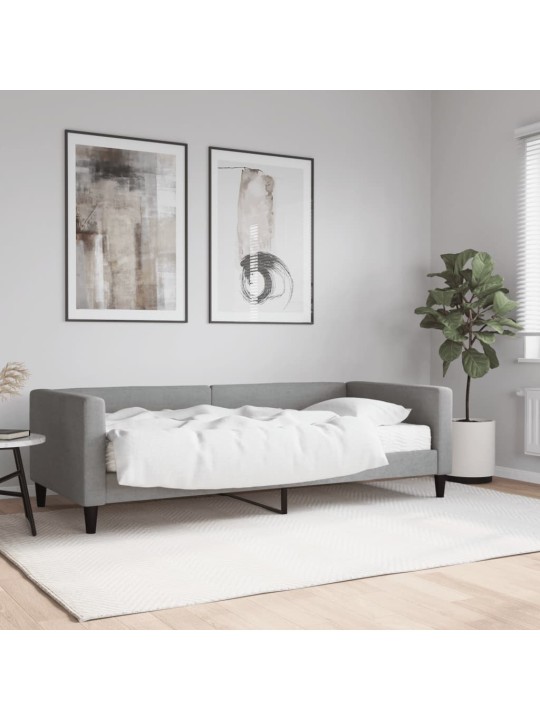 Válenda s matrací světle šedá 90 x 190 cm textil
