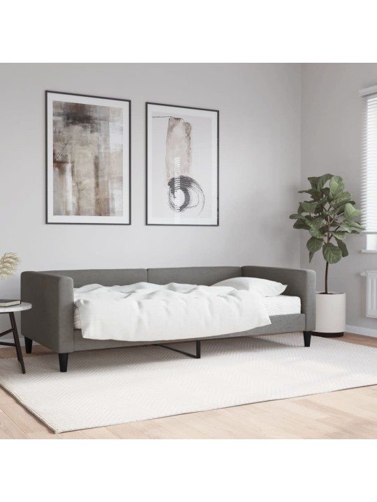 Válenda s matrací tmavě šedá 90 x 190 cm textil