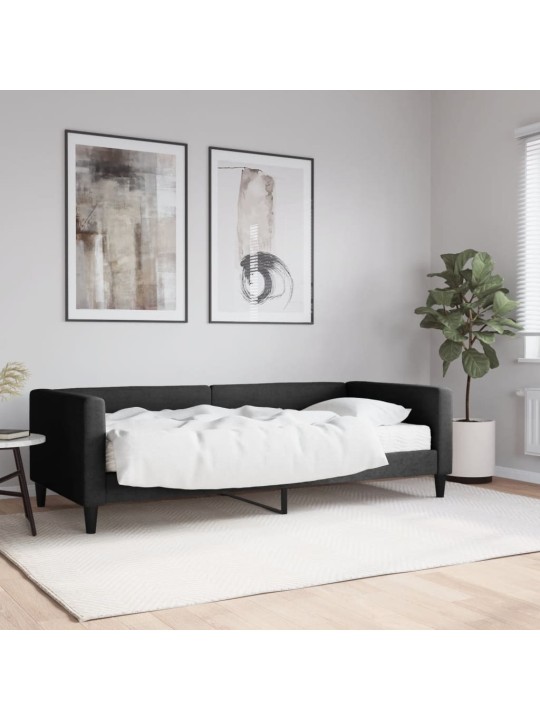 Válenda s matrací černá 90 x 190 cm textil