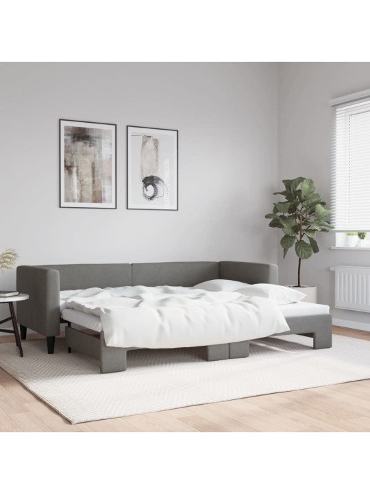Válenda s přistýlkou tmavě šedá 80 x 200 cm textil