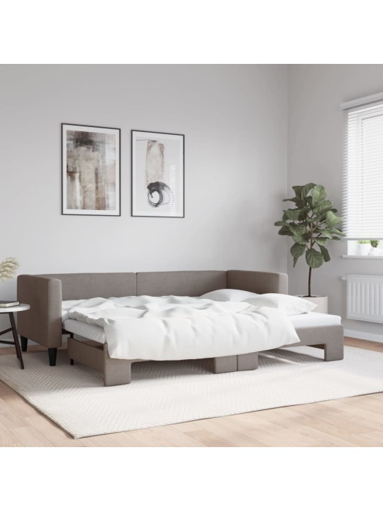 Válenda s přistýlkou taupe 80 x 200 cm textil