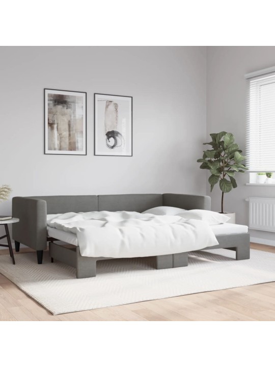 Válenda s přistýlkou tmavě šedá 90 x 200 cm textil