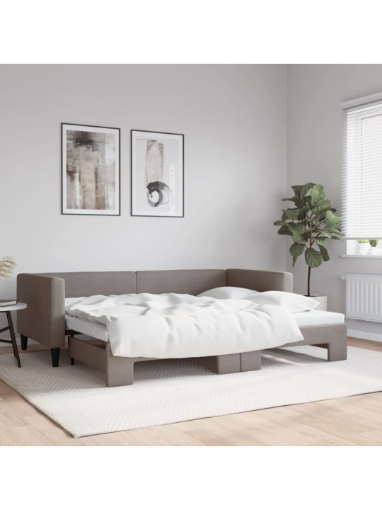 Válenda s přistýlkou taupe 90 x 200 cm textil