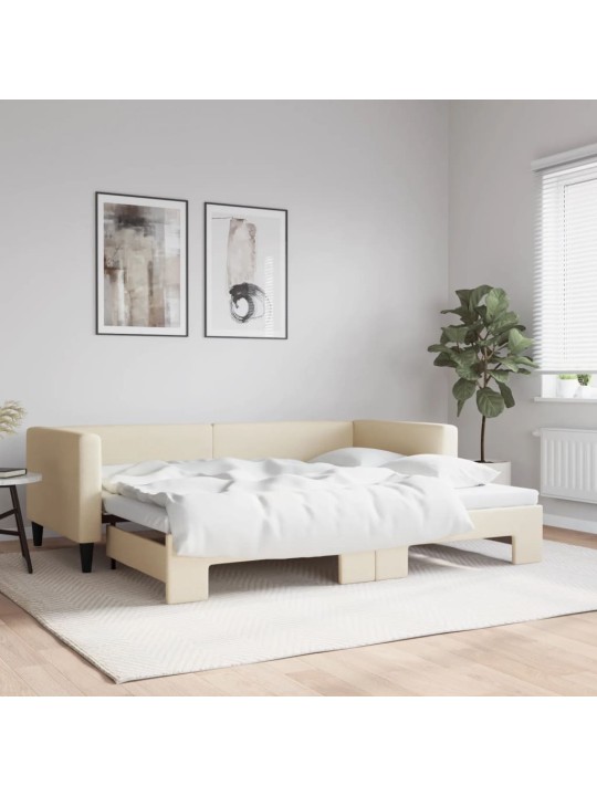 Válenda s přistýlkou krémová 90 x 200 cm textil