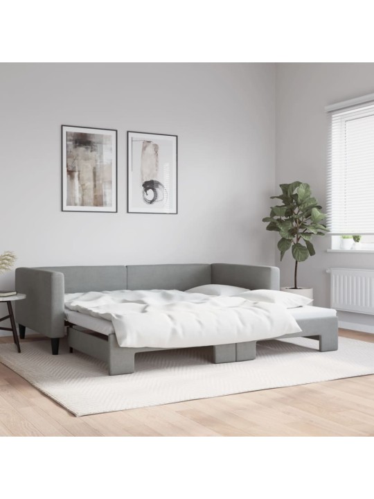 Válenda s přistýlkou světle šedá 100 x 200 cm textil