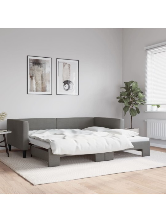Válenda s přistýlkou tmavě šedá 100 x 200 cm textil