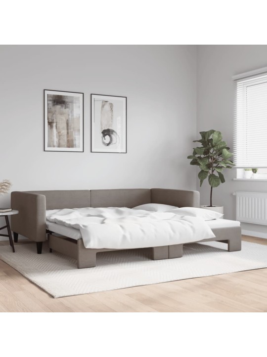 Válenda s přistýlkou taupe 100 x 200 cm textil