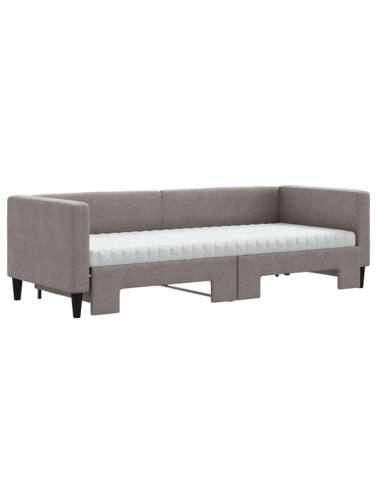 Válenda s přistýlkou a matracemi taupe 80 x 200 cm textil