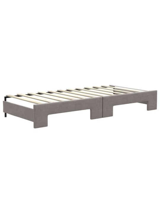 Válenda s přistýlkou a matracemi taupe 80 x 200 cm textil