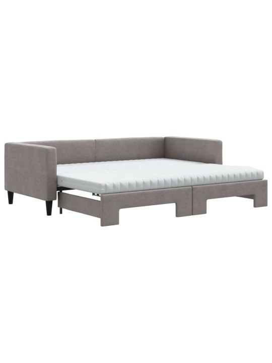 Válenda s přistýlkou a matracemi taupe 90 x 200 cm textil