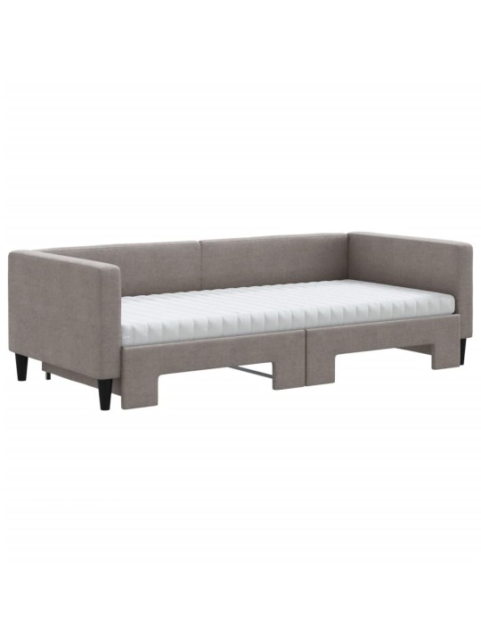 Válenda s přistýlkou a matracemi taupe 90 x 200 cm textil
