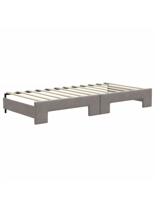 Válenda s přistýlkou a matracemi taupe 90 x 200 cm textil