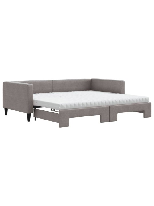 Válenda s přistýlkou a matracemi taupe 100 x 200 cm textil