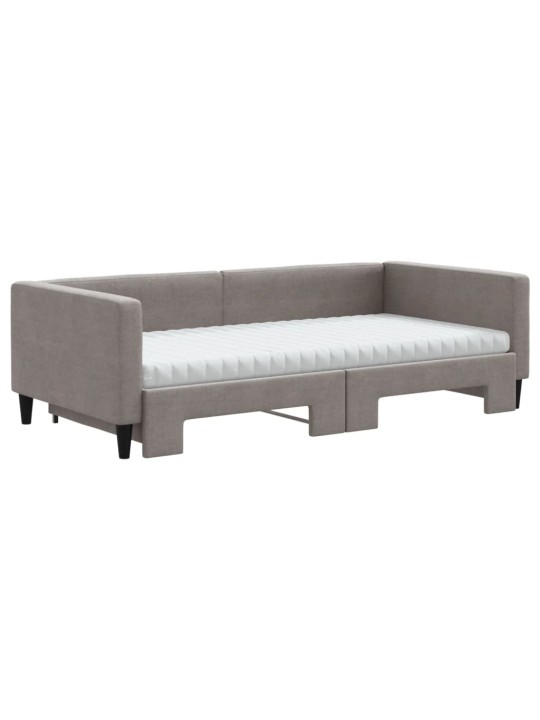 Válenda s přistýlkou a matracemi taupe 100 x 200 cm textil